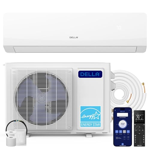 DELLA Serena 22 SEER2 18000 BTU Smart Wifi Mini Split Heat Pump Works with Alexa, Energy Star 1.5 Ton Pre-Charged 230V Ductless AC Unit Inverter System for Rooms up to 1000Sq.Ft, 16.4ft Install Kit