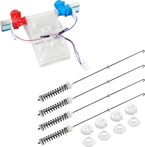 Updated 4Pack W10780045 WTW4816FW2 NTW4516FW2 NTW4605EW0 NTW4516FW1 Washer Suspension Rods Kit & W11101906 W11210463 Washer Water Inlet Valve Replacement for Whirlpool Maytag Amana Washer by Techecook