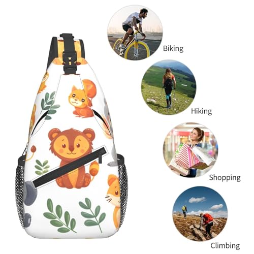 Mochila bandolera unisex con diseño de animal cute miniatura 5
