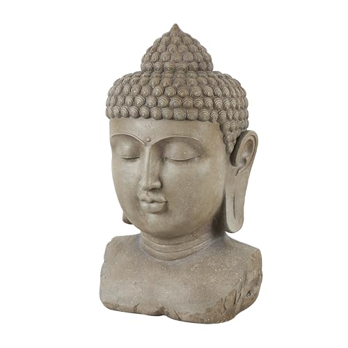 Figura decorativa Buda de resina color marrón grande