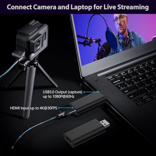 Image of NEXSA Premium 4K HDMI to USB 3.0 Video Capture Card 1080P 60FPS Black