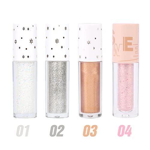 Lanflower Liquid Glitter Eyeshadow, Pigmented, Easy To Apply, Quick Drying, Long Lasting Glitter Glue For Korean Crystal Eye Makeup (03 Sunset Beach) #TOP5