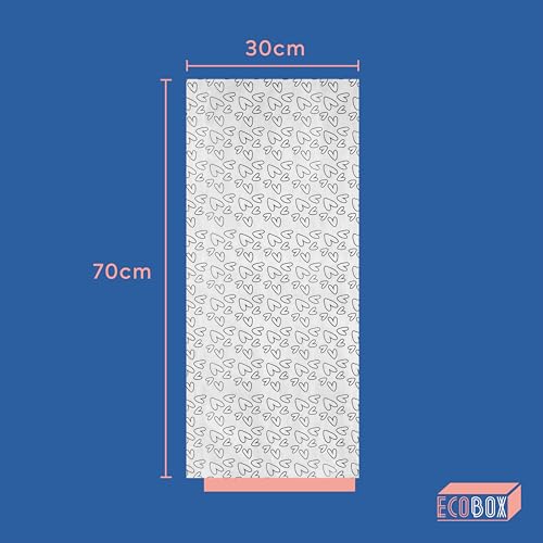 200 Folhas Papel De Seda Premium 30x70cm Estampado Coração Cor:Preto