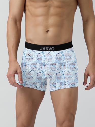 Image of JARVO Men's Extra Thin Elastic Underwear Long Comfortable Ice Silk Breathable Comfort Printed Brief-Boxer-Trunks Imported Material Pack of 4