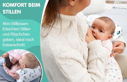 Amningskudde liten Breastfeeding och Nursing Pillow för resor 20 cm - Amningsmuff armkudde och positioning kudde baby arm amningskudde av mjuk bomull Oeko-Tex Afrika vit - Image 4
