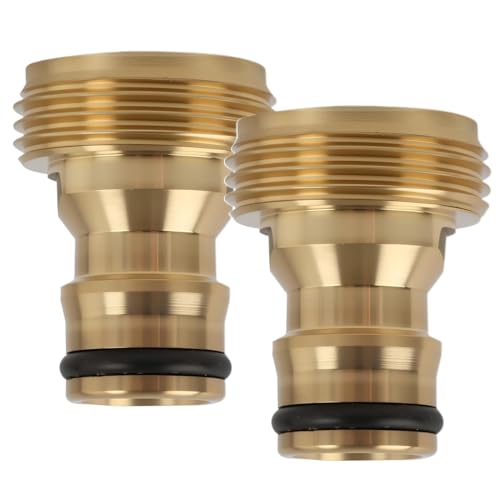 2Pcs Adattatore per Rubinetto da Giardino in Ottone con Filettatura Esterna da 3/4 Pollici, Adattatore per Rubinetto, Compatibile con Garden, Attacco Rapido per Tubo Acqua, per Irrigazione e Pulizia
