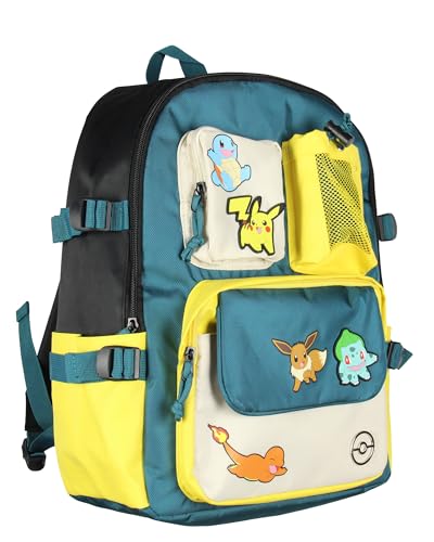 Mochila Pokemon 40.6 cm Pikachu Eevee Charmander Squirtle Bulbasaur Utility Travel Laptop Mochila multiuso