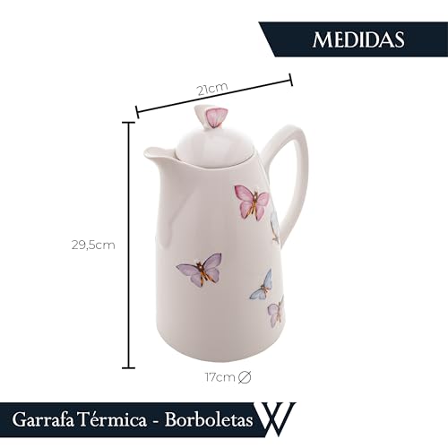 Wolff Garrafa Térmica de Porcelana Borboletas 900ml