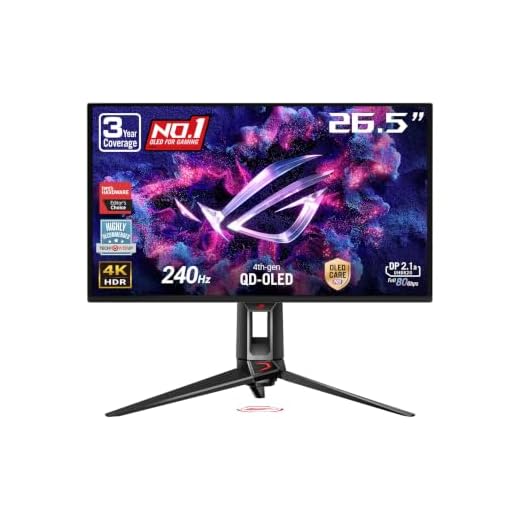 ASUS ROG Swift 27” 4K QD-OLED Gaming Monitor (PG27UCDM) - 240Hz, 0.03ms, Custom Heatsink, Neo Proximity Sensor, G-SYNC Compatible, 99% DCI-P3, True 10-bit color, DisplayPort 2.1a UHBR20, 3 yr warranty