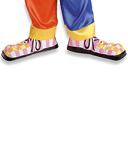 Sur chaussures fluo de clown enfant en plastique cirque ou petite taille adulte 28 cm [5065]