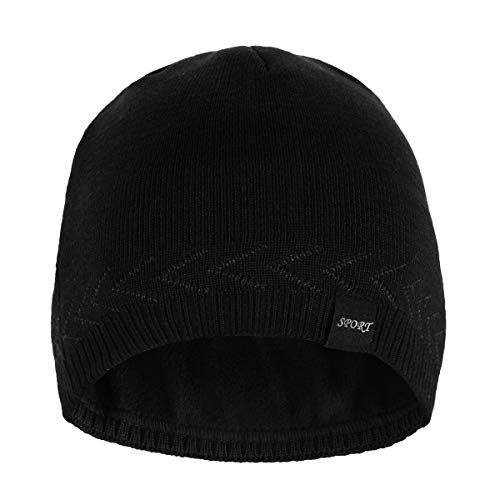 OMECHY Mens Winter Warm Knitting Hats Plain Skull Beanie Cuff Toboggan Knit Cap - Thumbnail 3