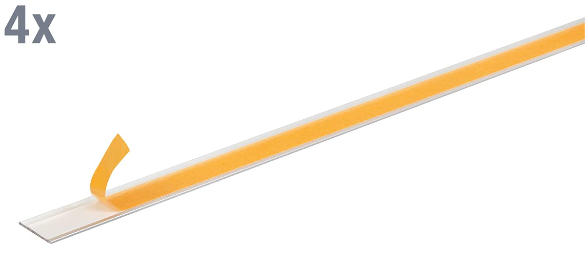 Lot De 4 Barres Plates En Aluminium Anodisé Argenté – 1m X 30mm, Autocollantes, Pour Bricolage & Aménagement