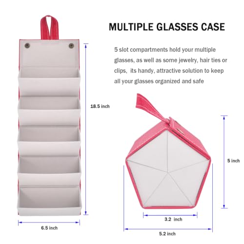 Image of Kenpal Sunglasses Storage Organizer Holder Foldable Travel Case with 5 Slot Compartments for Multiple Glasses