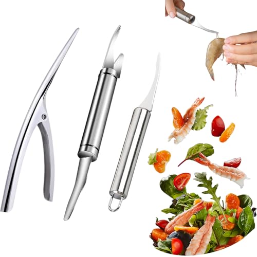 Esshogo Crevettes Line Couteaux, Shrimp Peeler,Crevettes Line Couteaux, Crevettes Outil de Nettoyage, Éplucheur de crevettes, Crevettes Cleaner Shell Couteau