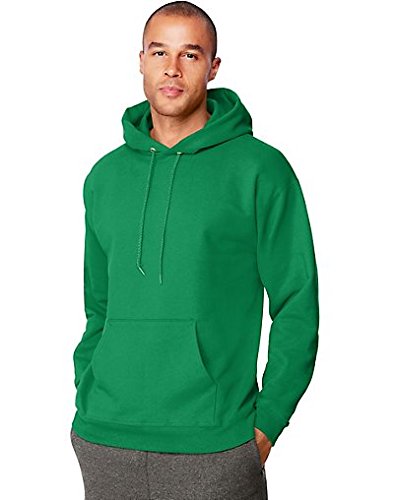 Image of Hanes Men's Ultimate Sweatshirt, Heavyweight Fleece Hoodie, Cotton Sweatshirt for Men, Kelly Green, Small