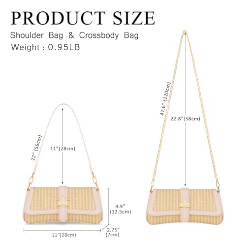 Image of KKXIU Shoulder Bag for Women Small Hobo Handbag Mini Retro Clutch Purses | Trendy Classic Underarm Crossbody Bag with Zipper Closure, Vegan Leather, Removable Strap