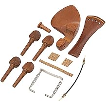 1Set Yootones Wood 4/4 Violin Parts Set Include Chin Rest,Tuning Pegs,Bridge Pins & Tailpiece