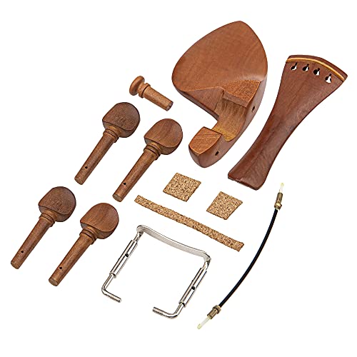 1Set Yootones Wood 4/4 Violin Parts Set Include Chin Rest,Tuning Pegs,Bridge Pins & Tailpiece #TOP25