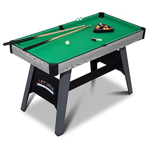 REAHOISY Portable Pool Table for Kids and Adults, 48 Inch Wooden Indoor Table with 2 Cue Sticks, 16 Balls, Triangle, Chalk, Brush for Family Game Room (Green)