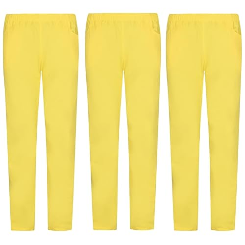 MISEMIYA Unisex 3 Pcs-Pantalón Sanitario Mz-3-8312 3er-Pack Hose, gelb, 58