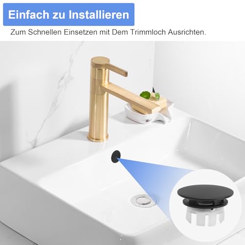 APOMOONS 2 Stück Waschbecken überlauf Abdeckung Waschbecken-überlaufringe Runde überlaufabdeckung Badewannenüberlauf Abdeckung für Badezimmer Küche Waschbecken Zubehör mit Rohmaterialband Schwarz