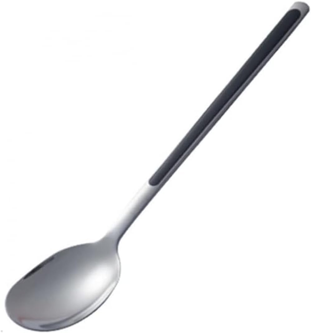 Dessert Spoon,Cooking Dinner Rice Spoon,Dessert Teaspoons,Soup Spoons Roasted Flower Spoon Household Stainless Steel Spoon Rice Spoon Watermelon Spoon Coffee Spoon Dessert-black
