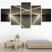 SIGNWIN 5 Panel Canvas Wall Art Abstract Closeup Colorful Digital Art Lights for Home Decorations Ready to Hang - 60
