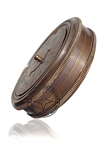 Brújula de latón de 2 pulgadas con reloj de sol, artículo perfecto para regalo con cuero miniatura 4