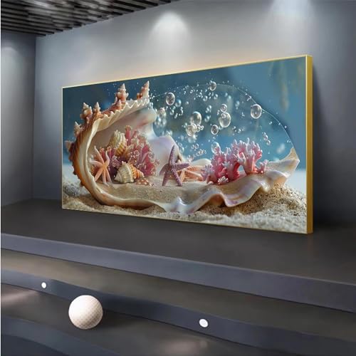Diamond painting 5d complet grand format 110x256cm broderie diamant coquille géante