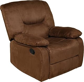 Relaxzen Rocker Recliner, Brown Microfiber