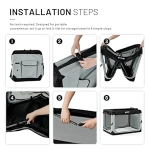 Collapsible Dog Crate for Large Dogs - 42 Inch Dog Travel Crate Portable with Mesh Windows and 3-Door Curtains, Soft Sided Dog Kennel Foldable for Indoor and Outdoor, Grey Collapsible Dog Crate for Large Dogs 42 Inch Dog Travel Crate Portable with Mesh Windows and 3 Door Curtains Soft Sided Dog Kennel Foldable for Indoor and Outdoor Grey