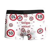 Boxer amusant pour homme   Pour anniversaire (18/30/40/50/60 ans)   Avec dictons amusants sur le thème de l'âge   Sous vêtements sexy confortables pour les fêtes et le quotidien, 18, M