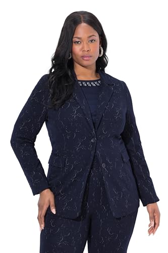 Blazer en jersey grandes tailles veste jacquard femme manches longues revers
