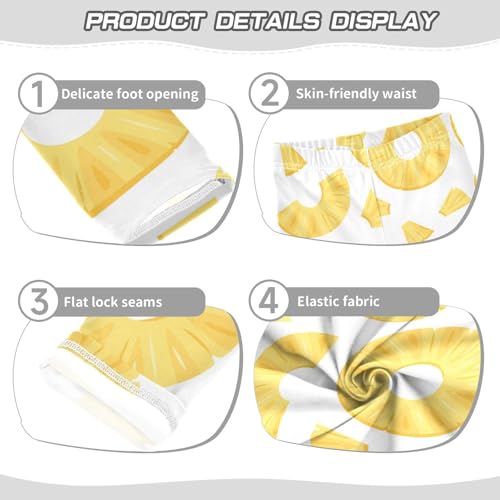 Pineapple Slice Girls Leggings,Workout Leggings for Girls Toddler Athletic Leggings Size for 3-10T3