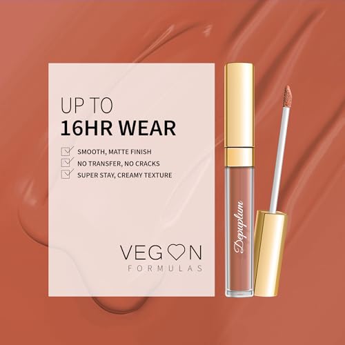 Depuplum Nude Lipstick Matte for Women Color Stay Long Lasting Lipstick Smudgeproof Liquid Lipsticks Cruelty Free Lip Color, DM10 Dusty Nude