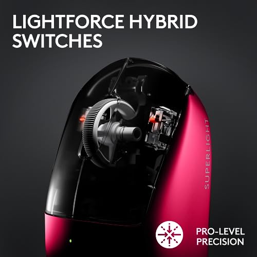 Logitech G PRO X Superlight 2 Lightspeed Wireless Gaming Mouse, Lightweight, LIGHTFORCE Hybrid Switches, Hero 2 Sensor, 32,000 DPI, 5 Programmable Buttons, USB-C Charging, PC & Mac - Magenta by Logitech G - Image 3