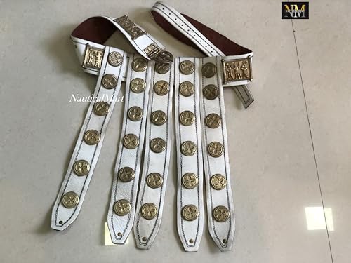 NauticalMart White Leather Roman Militare Cingulum Belt Gladiator Armor Belts LARP Clothing Accessories Wearable Costume2