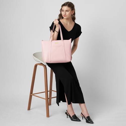 Image of Caprese Jimny 14 Inch Laptop Compatible Large Tote Bag for Women | Stylish, Durable, and Spacious with Multiple Compartments, Back Zipper Pocket for Work, Travel, and Everyday Use