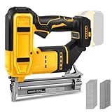 18 Gauge Cordless Brad Nailer Compatible with Dewalt 20V Battery, 2 in 1 Electric Nail Gun with 1000 Brad Nails and 1000 Staples, Battery Power Nail Gun for Woodworking, DIY (No Battery)