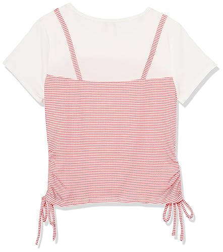 Speechless Girls' Short Sleeve Rib Knit 2fer Top2