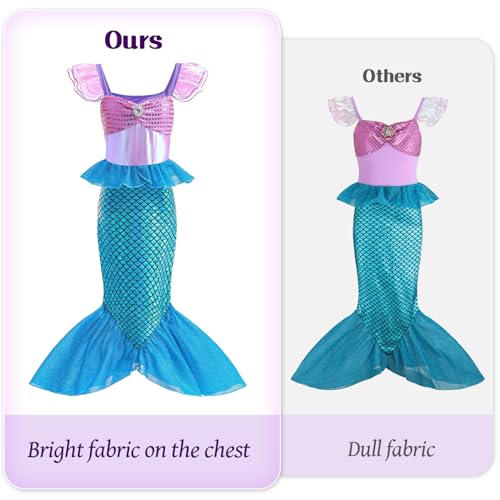 Disfraz de sirena para niñas princesa miniatura 4