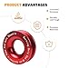 Osilly Car Winch Snatch Recovery Ring, Heavy Duty Aluminum Alloy Winch Snatch Block Pulley Towing Ring, Tackle Recovery Pulley System Accessories, Universal for ATV UTV SUV (Red)