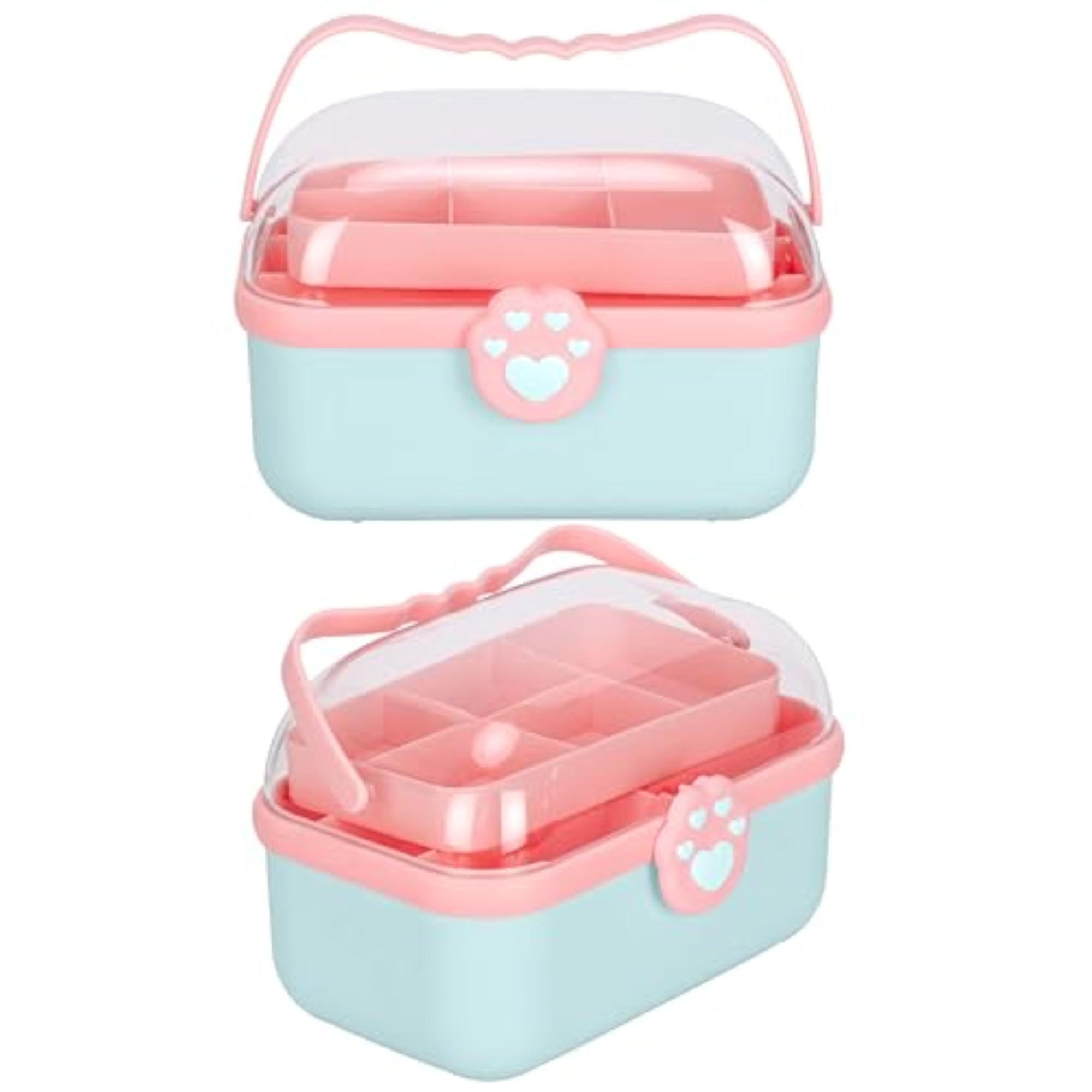Portable Craft Art Box Tackle Storage Bin for Girls
