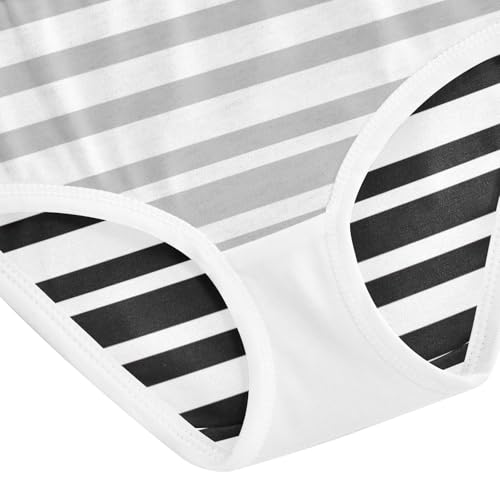 Black White Stripes Panties for Girls, Toddler Girl Briefs, Cotton Girls Underwear, 2–8 Years4