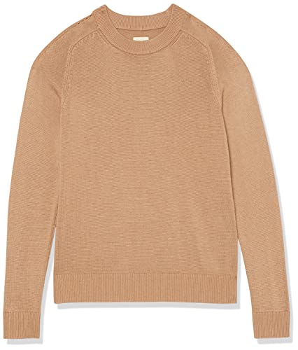 Amazon Aware Women's Pointelle Crewneck Sweater (Available In Plus Size), Camel Heather, X-Small #TOP3