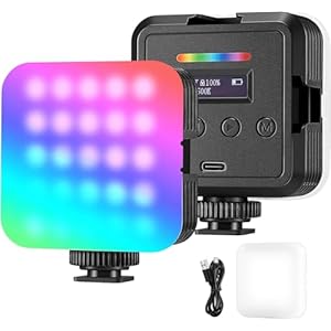 NEEWER Magnetic RGB Video Light, 360° Full Color RGB61 LED Camera Light with 3 Cold Shoe Mounts/CRI 97+/20 Scene Modes/2500K-8500K/2000mAh Rechargeable Portable Photography Selfie Lighting