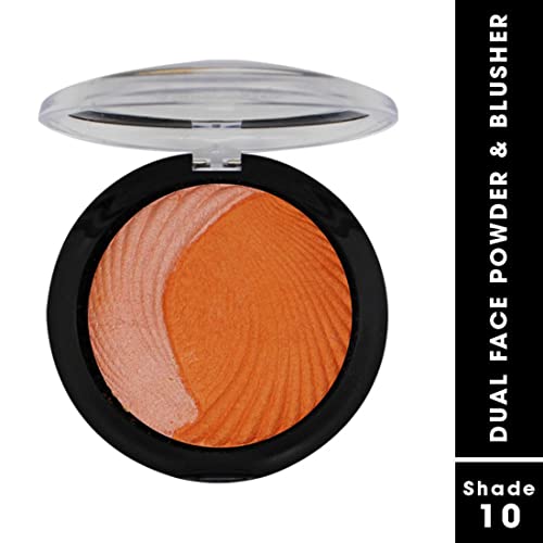 Image of FASHION COLOUR Dual Face Powder & Blusher | Easy Blend | Highly Pigmented | Natural Glow | Face Makeup Blush For Cheekbones & Highlighting | Face Blusher For All Skin Tones | Shade 10
