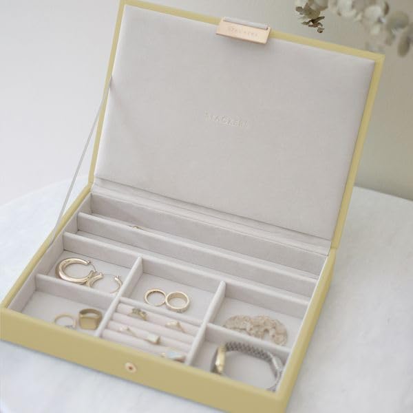 Couvercle de boîte à bijoux classique jaune beurre Stackers pour coffret modulable - 3