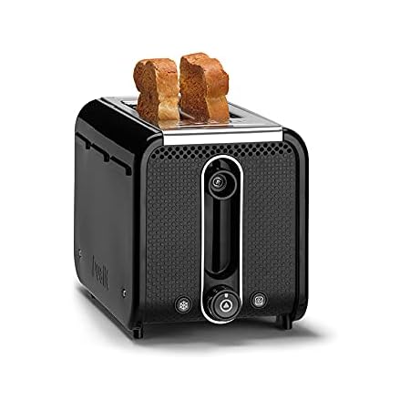 Dualit 2 Slice Studio Toaster | Black with Polished Trim | Reheat and Defrost Settings – Multiple levels of Browning Control | Matching Studio Kettle Available | 26410