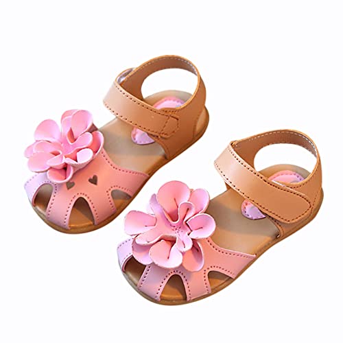 Little Girl Sandals Infant Kids Girls Flowers Shoes Sandals Princess Shoes Sandals Dancing Shoes (Pink, 9.5 Toddler)3